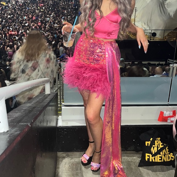 Nadine Merabi Custom Pink Roxy Skirt